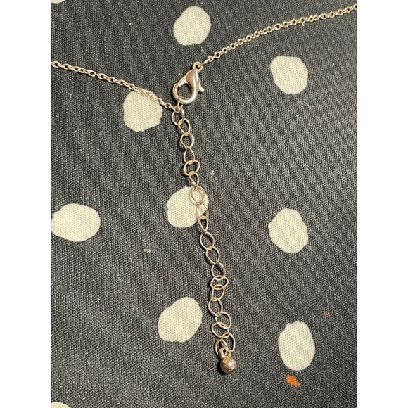 Mother-Of-Pearl & Rhinestone Drop Pendant Necklace With Rose Gold Chain - Picture 6 of 8